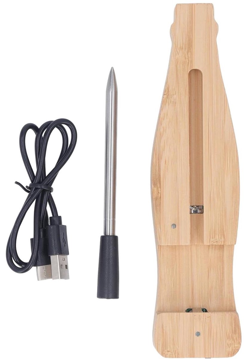 Voedsel Temperatuurmeter - Vleesthermometer Grill - Koken en Grillen - Draadloze App Monitor - -20°C tot 100°C - Hout