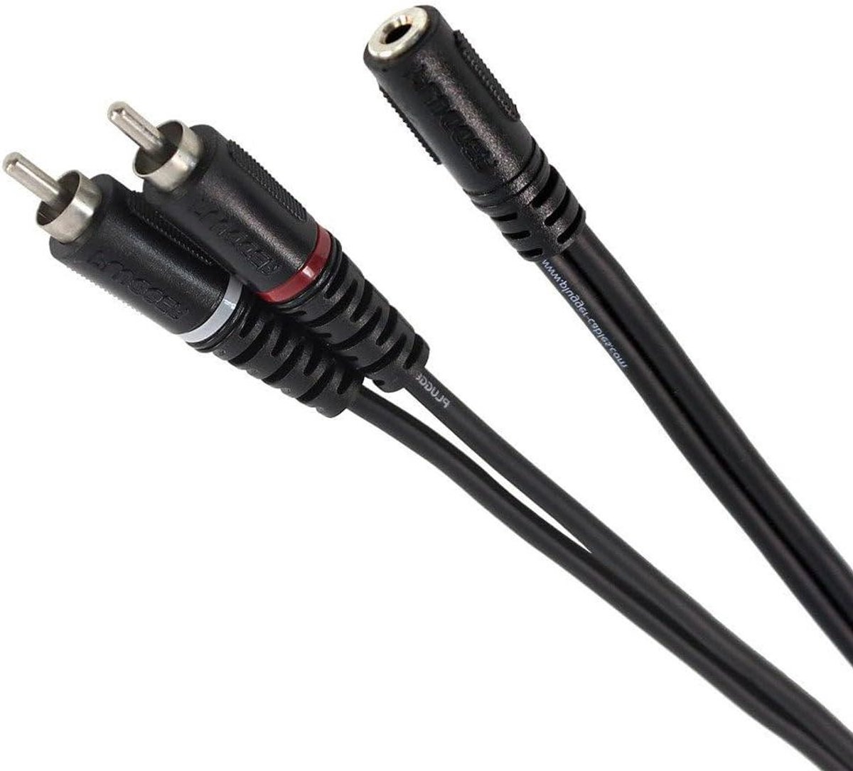 Y-kabel - Mini Jack Kabel - Audio Verbinding - Stereo naar Cinch - 060 m - Zwart