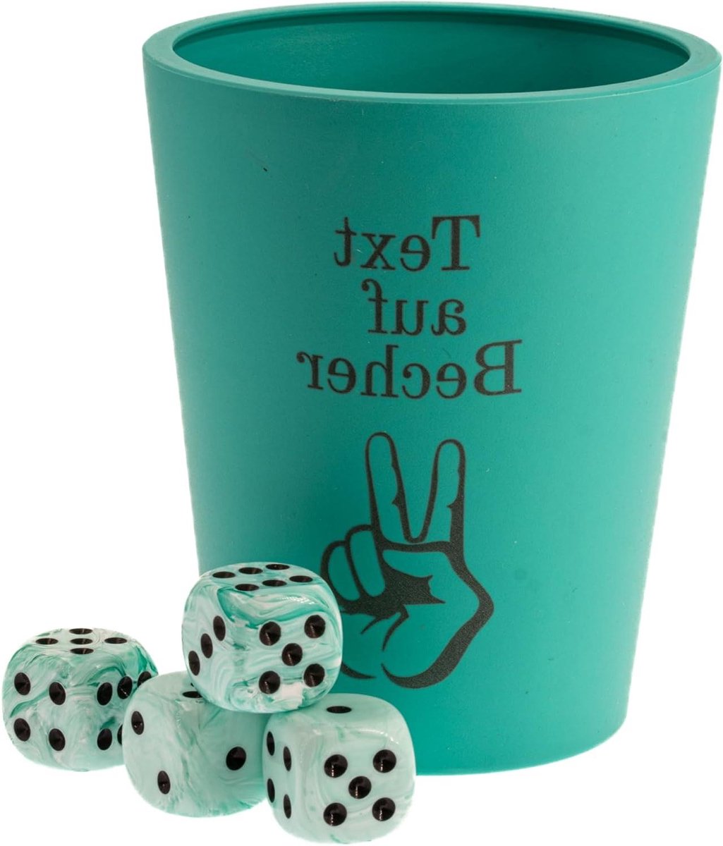 Dobbelbeker - Dobbelsteenhouder - Bordspellen spelen - Speciale binnenlip - Standaard - Mintgroen