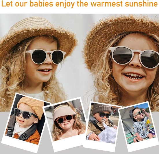 Baby Zonnebril - Kinderzonnebril met band - Oogbescherming buiten - Onbreekbaar flexibel frame - 0-2 jaar - Zwart — afbeelding 3