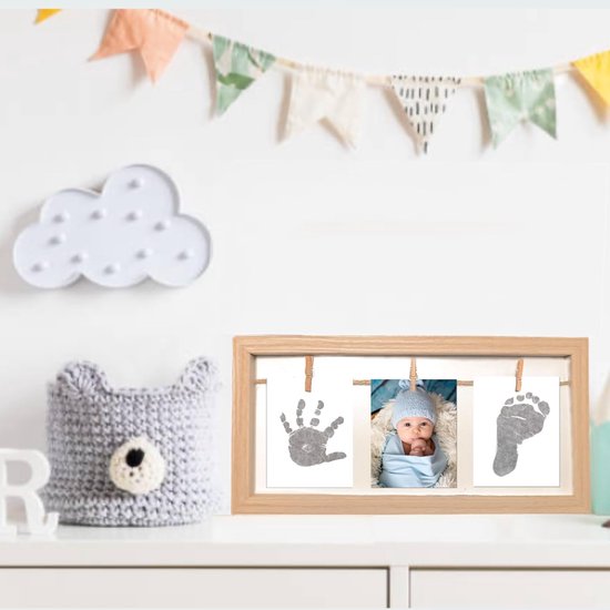 Baby & Huisdier Afdruk Kit - Herinnering Fotolijst - Herinneringen Vastleggen - Veilig Zonder Inkt - 8 Afdrukvellen - Zwart — afbeelding 2