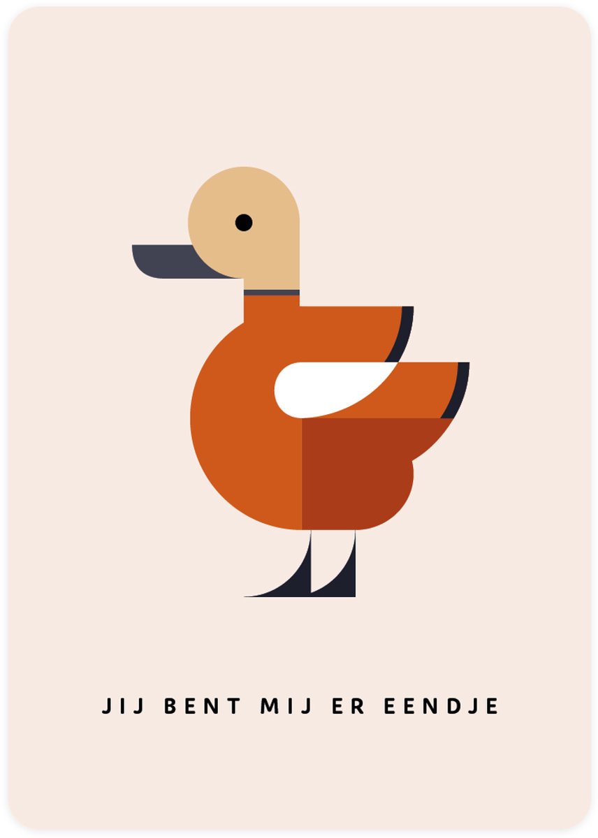 Jij bent mij er eendje - 4x leuke verjaardagskaarten om te versturen - kaartenset - kaart met Casarca - vier kaarten met vogels