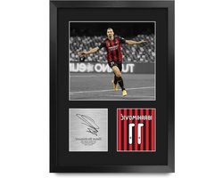 HWC Trading Zlatan Ibrahimovic AC Milan Geschenken Afgedrukt Gesigneerde Handtekening Foto Voor Voetbalfans En Voetbalsupporters - A3 Portret Ingelijst