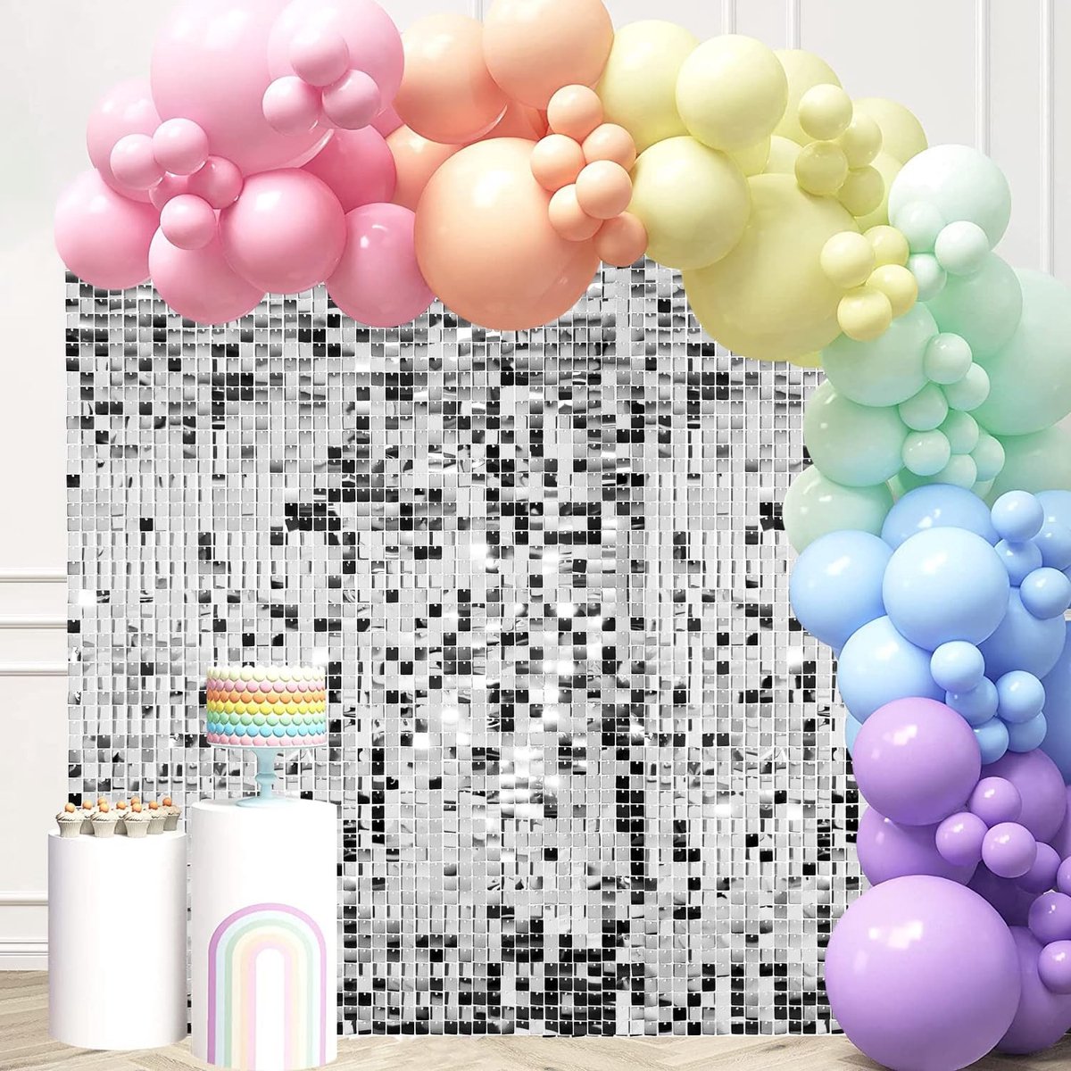 Brenzoos - 24 Stuks Zilveren Glitter Toverstaf - Feestdecoratie - Groot Formaat 180x120cm - Glitters voor Kerst en Sinterklaas - Perfect voor Feestjes