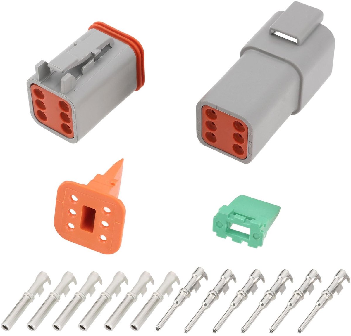Allecto Plus - Waterdichte Elektrische Connector Kit - DT04-6P DT06-6S - Compatibel met DT Serie - Automotive Plug - Waterdicht - Stekker - 6 Pin - Zwart.