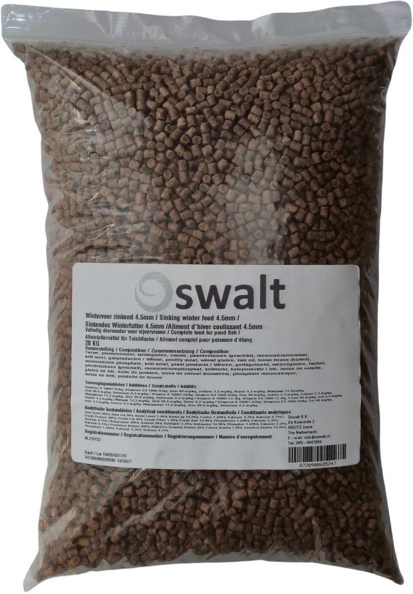 Oswalt - Wintervoer Zinkend 4.5mm - 20KG - Vijvervissenvoer