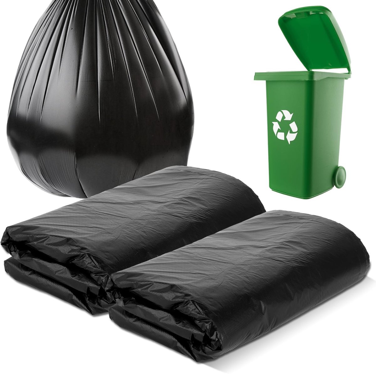 Brenzoos - Zwart - Afvalzakken - Extra sterk - 150 liter - 100 stuks - Geschikt voor huis, tuin en industrie - 90 x 110 cm