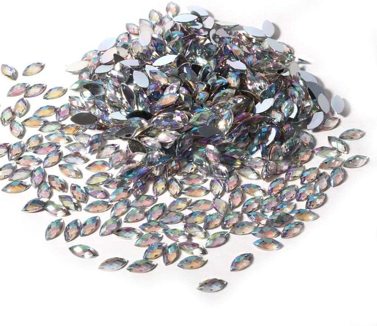 Strasssteentjes voor Nageldesign en DIY Projecten, Kristallen Rhinestones, 500 Stuks, 7x15mm, Perfect voor Kleding en Decoraties