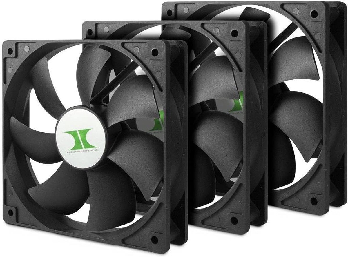 PC Ventilator Set - Case Fan Kit - Computer Koeling - PWM Controle - 12 cm - Zwart