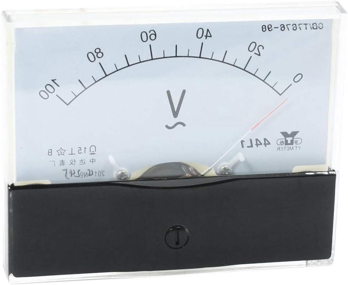Analoge Voltmeter - Paneelmeter Spanning - Spanning Meten - AC 0-100V Meetbereik - 100 x 80 mm - Wit