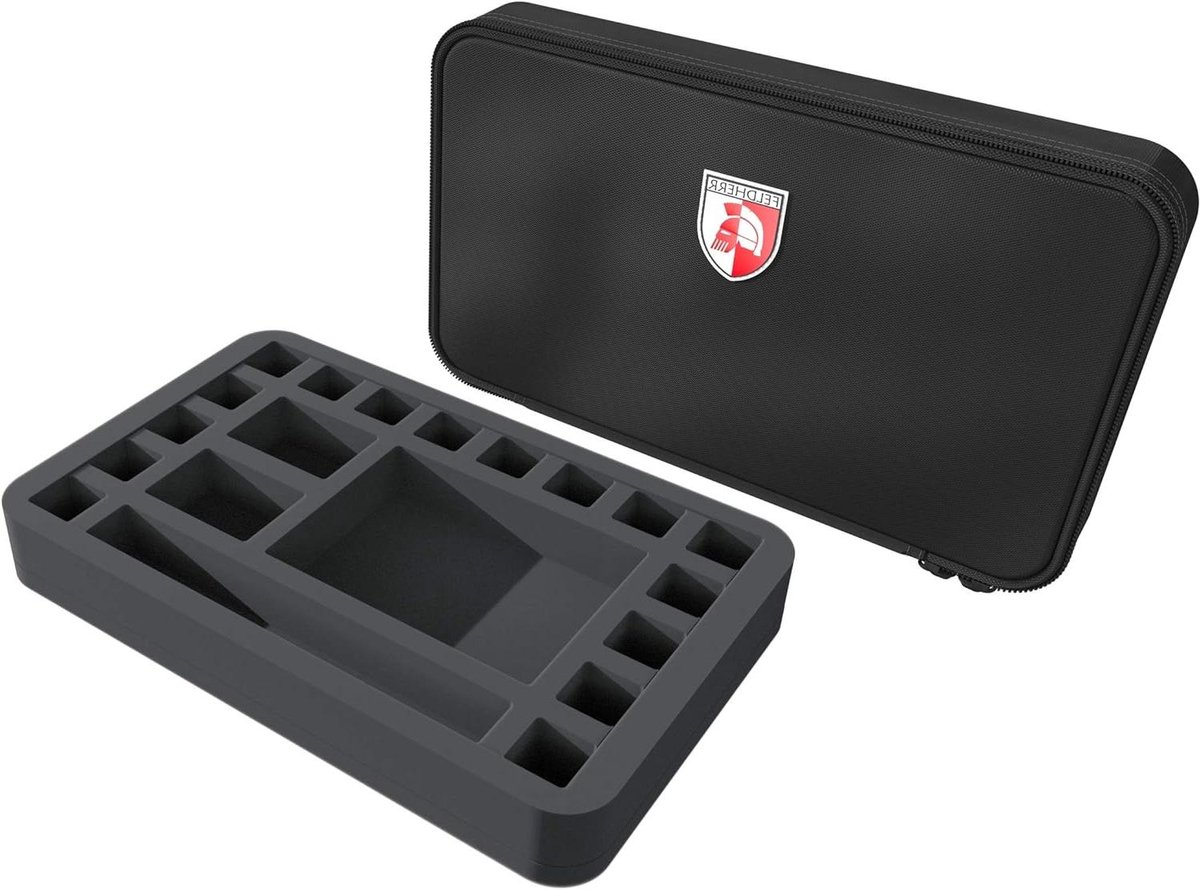 Rollenspel Tas - Dobbelsteenbakje Opbergtas - Tafelspellen Organiseren - Verwijderbaar Inzetstuk - Half-Size - Zwart