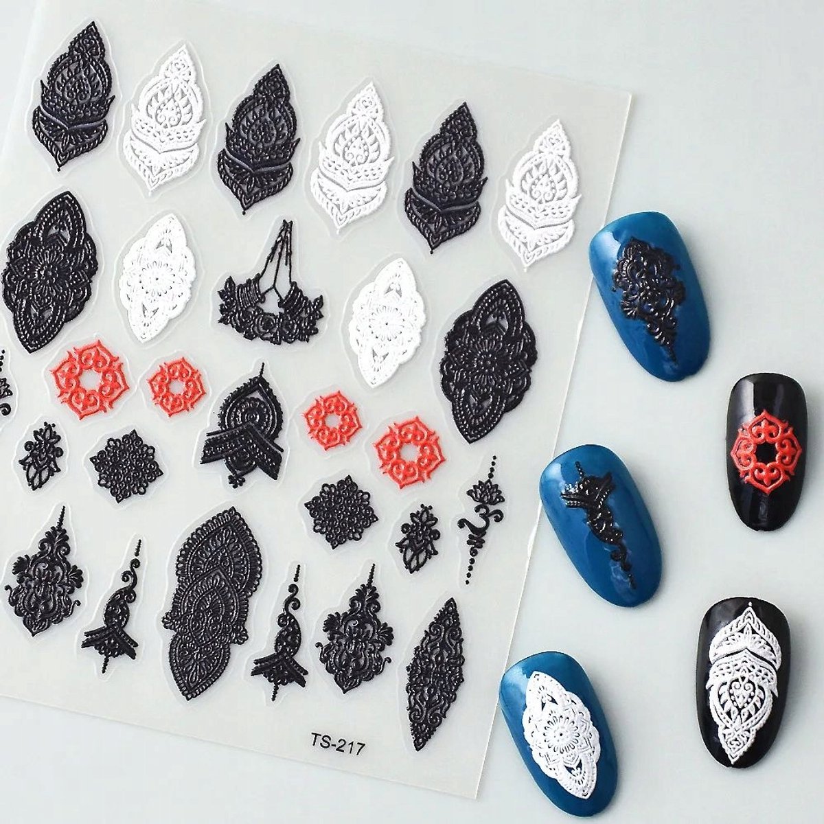 Frezarkowo - 3D Zelfklevende Nagelstickers - Ornamenten - Kant