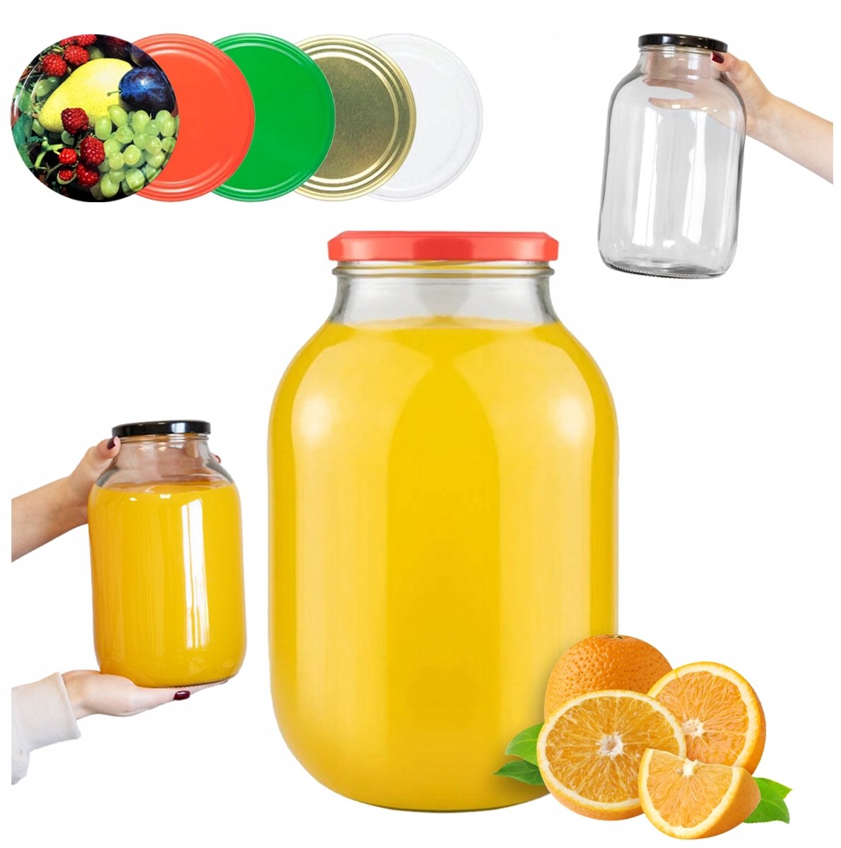 Glazen pot 4L met deksel - Ideaal voor inblikken, likeuren en honing