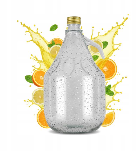 Bimberek DAMA Serie - Glazen Fles voor Wijn - 3 Liter - Met Handvat en Dop van Bimberek — afbeelding 3