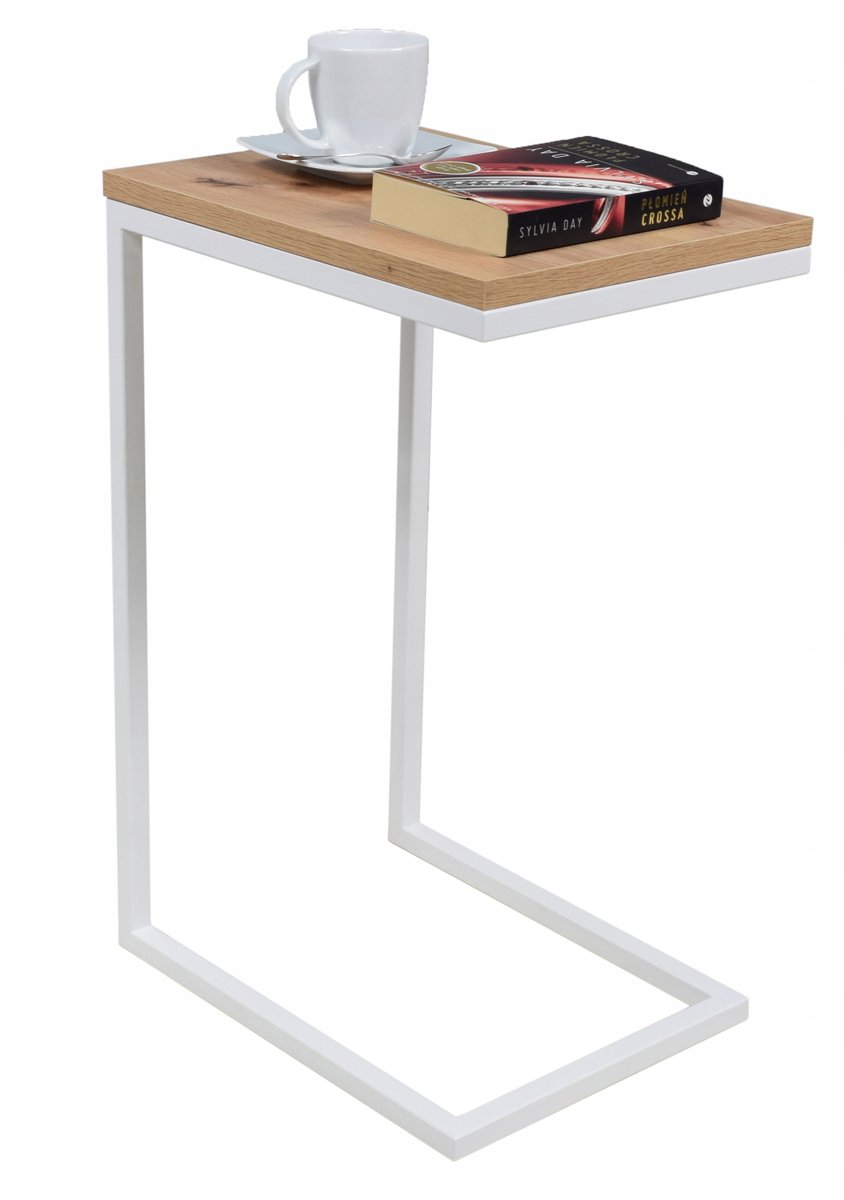 FutuStal Stolik - Bijzettafel - Wit Mat - Dąb Artisan Wit;Dąb Artisan