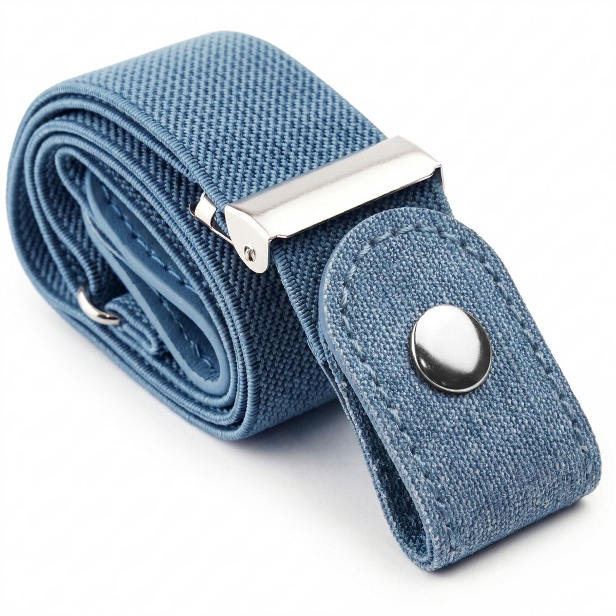 Ainy Elastische Riem zonder gesp voor dames en heren - gespvrije riem voor jong en oud - Blauw | cadeau voor vrouwen