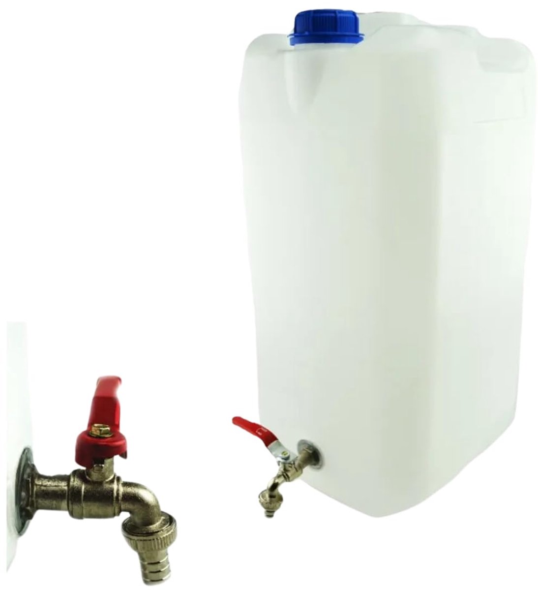 Anwicar Jerrycan voor Water - 30 L - Watercontainer met Kraantje en Dop - Waterdispenser Camping - Wit
