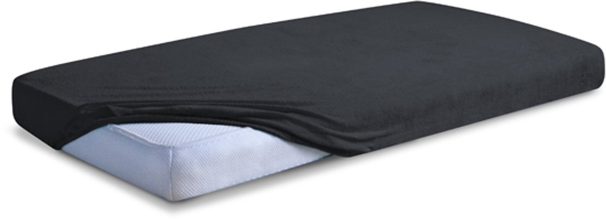 Matex - Frotte Hoeslaken Premium - 130x190/140x200 cm - Zwart - OEKO-TEX