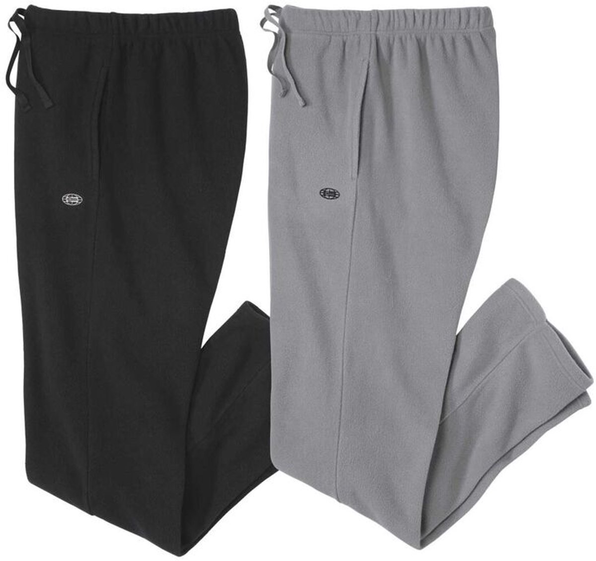 ATLAS FOR MEN - Set van 2 Microfleece Herenbroeken - Joggingbroeken voor Sport en Ontspanning - Elastische Taille - Zwart en Grijs - Verkrijgbaar in Grote Maten - 3XL
