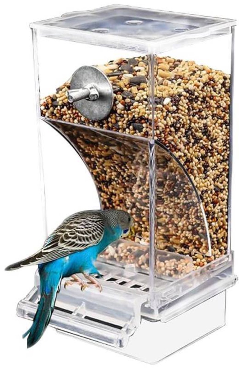 Automatische vogelvoeder - transparante waterdispenser/waterfles - geschikt voor parkieten, kanaries en andere vogels - papegaaienvoeder