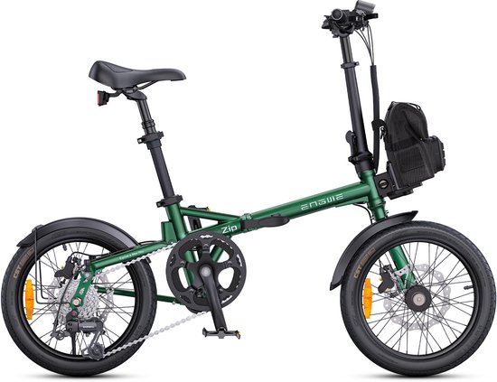 ENGWE ZIP Elektrische Vouwfiets – 16 Inch Opvouwbare E-Bike – 250W Motor – 25 km/u – Uitneembare 36V Batterij met Powerbank – Inclusief Fietstas – Ideaal voor Stad & Woon-Werk,Groen — afbeelding 2