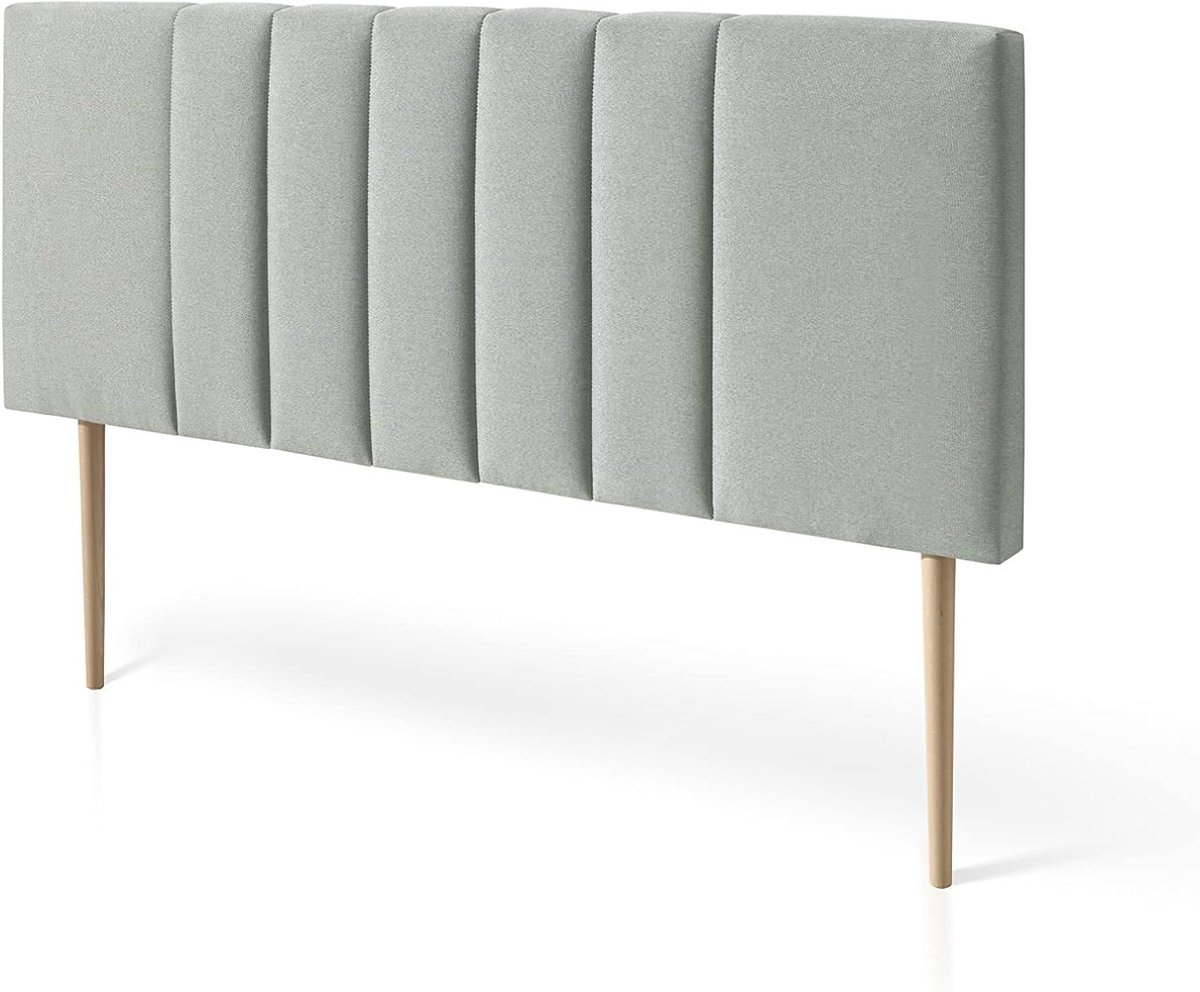 Hoofdeinde stof - Gevoerd bedbord - Slaapkamer aankleden - Gemaakt in Spanje - 150 x 60 cm - Grijs