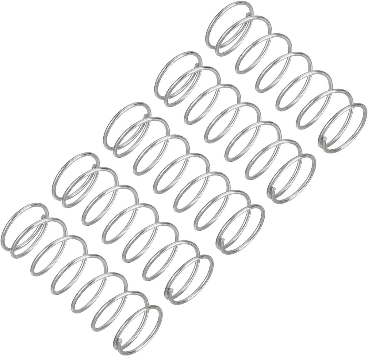 Drukveren Set - Compressieveren Spiraalveren - Machines Repareren - 304 Roestvrij Staal - 0.8x11x35mm 5 Stuks - Zilver