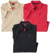ATLAS FOR MEN - Set van 3 polo's Casual - Heren - Verkrijgbaar in grote maten - XL