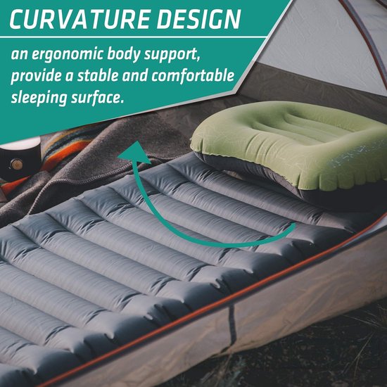 Camping Matras - Opvouwbaar Matras - Vouwmatras - Camping Matje - Slaapmat - Logeer Matras - Luchtmatras - Kampeer Matras - Camping Bedje - Nylon - 10.2 cm - Steengrijs - van Imperatoris van Camping — afbeelding 2