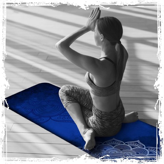 MILLENTI Premium yogamat 6 mm antislip oefen- en fitnessmat voor yoga en vloertrainingen met draagriem, universeel suède en getextureerde TPE-yogamat — afbeelding 4