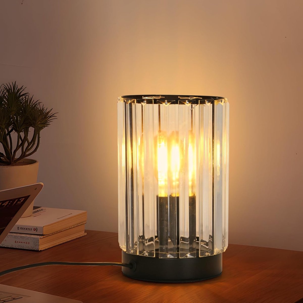 Haobosic - Tafellamp - Kristal Zwart - E27 (Excl. Lamp)