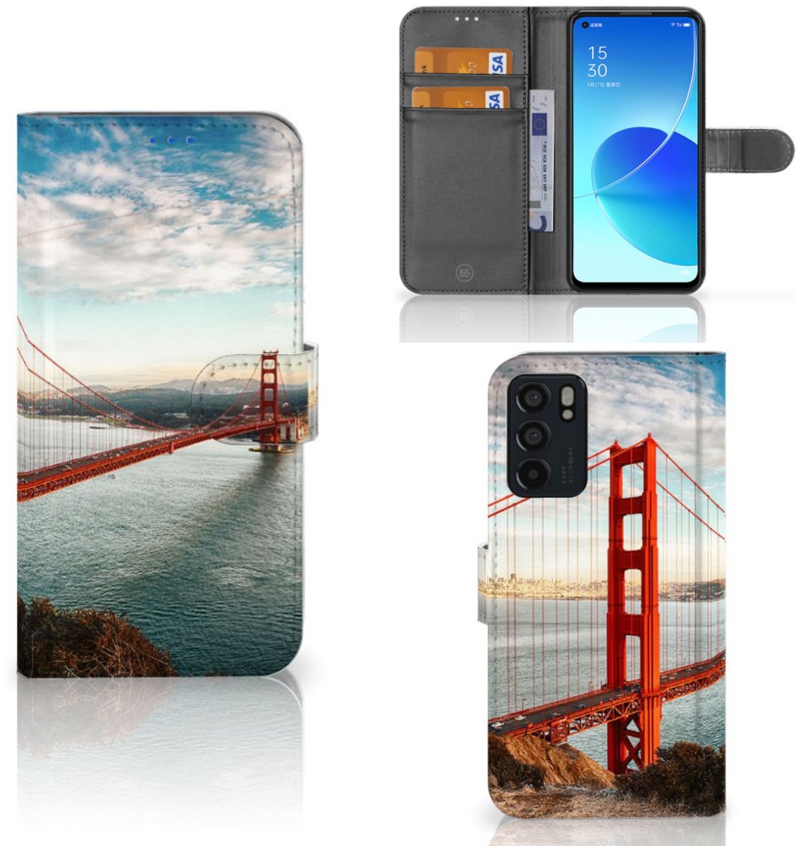 OPPO Reno6 5G Flip Cover Golden Gate Bridge