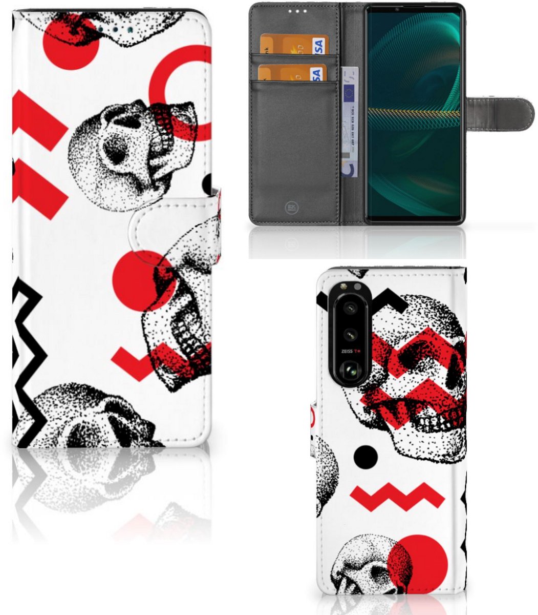 Telefoonhoesje met Naam Sony Xperia 5III Skull Red