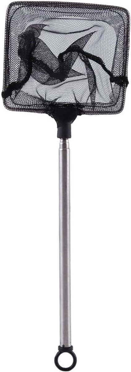 Verstelbaar landing net voor aquarium met vierkant frame - ideaal voor vissen vangen, onderhoud en aquariumaccessoires