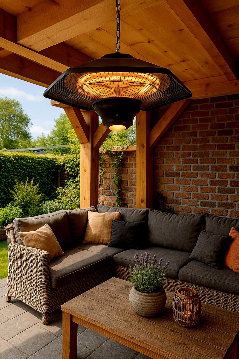 Fullcomfort - I-Red Infrarood terrasheater Heat & Light - Terrasverwarmer hangend - 800W/1200W/2000W - Optionele verlichting - met afstandsbediening – foto 4