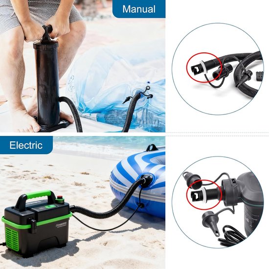Opblaasbare Boot Adapter - Kajak Adapter Ventiel - Boot Opblazen - Stevige Kunststof Structuur - 2 Stuks - Zwart — afbeelding 2