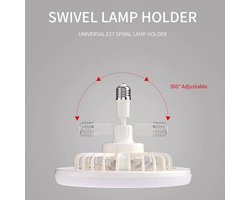 Plafondventilator met Verlichting - Ventilatorlamp Moderne Ventilator - Comfortabele Slaapkamer - Stille Werking - 30 cm Diameter - Wit