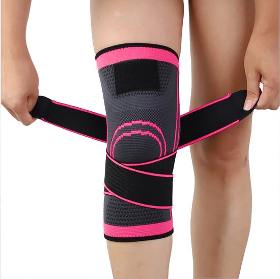 Sander Shop Kniebrace Voor Dames en Heren, Ademende Compressiekniesteun, Verstelbaar, Voor Artritis, Gewrichtspijn, Ligamentletsel, Meniscusscheur, Acl, Mcl, Hardlopen, Basketbal, Volleybal, Sport(Roze, XXXL)