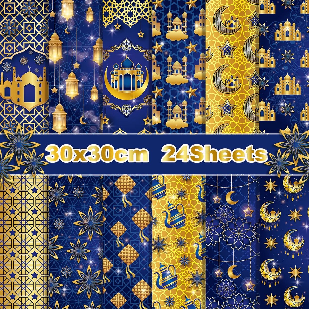 CE Ramadan Serie - Ramadan Stijl Scrapbook Papier - 40x30cm - 12 Motieven - 24 Vellen