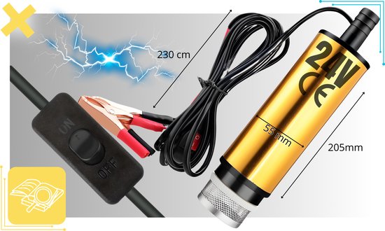 Elektrische Pomp 24V - Vloeistof Overdracht - Roestvrij Staal - 40 L/min - Zwart/Oranje van Merkloos — afbeelding 3