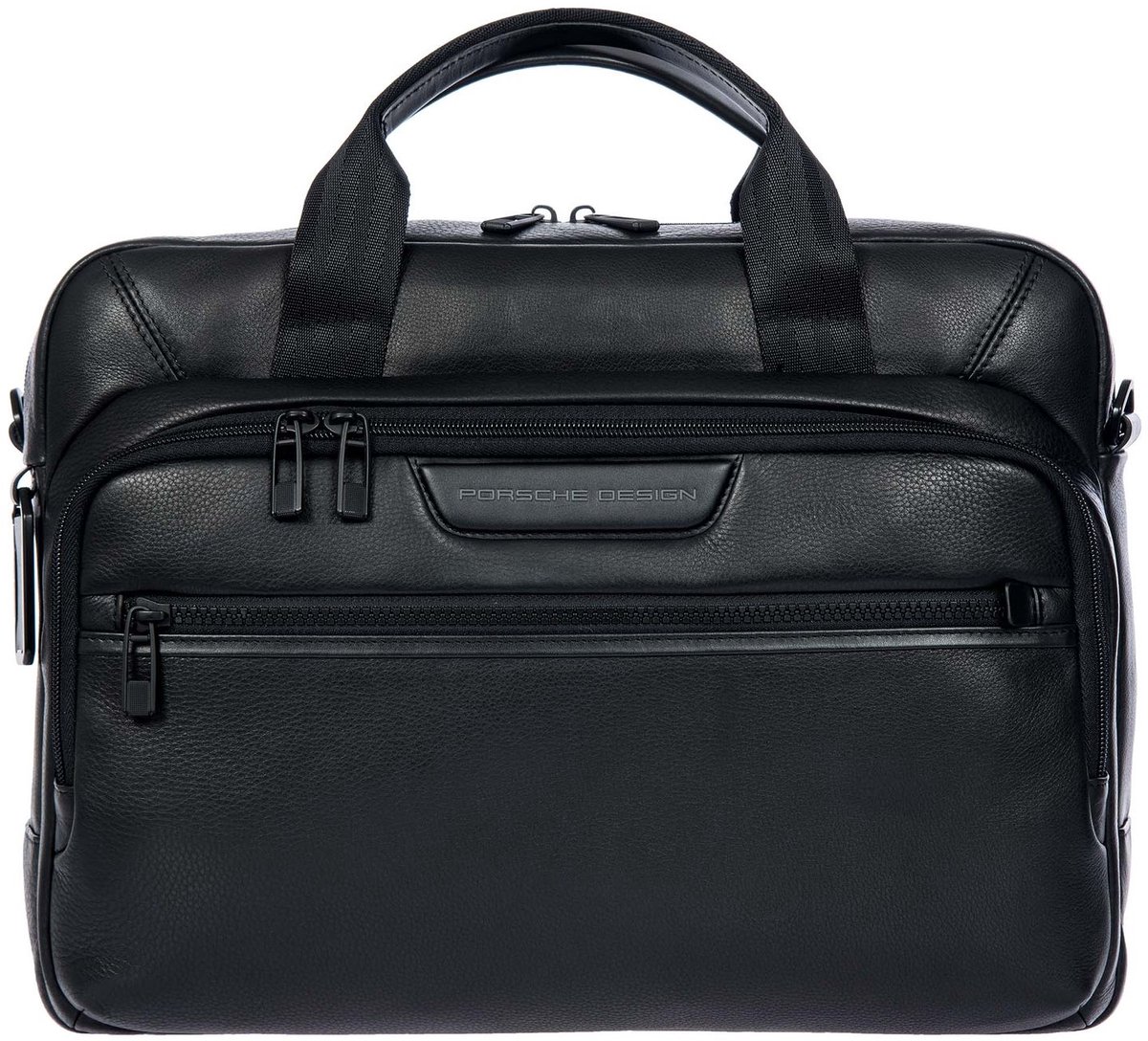 PORSCHE DESIGN Leren business tas met laptopvak Roadster Evo Leather Briefcase Black zwart