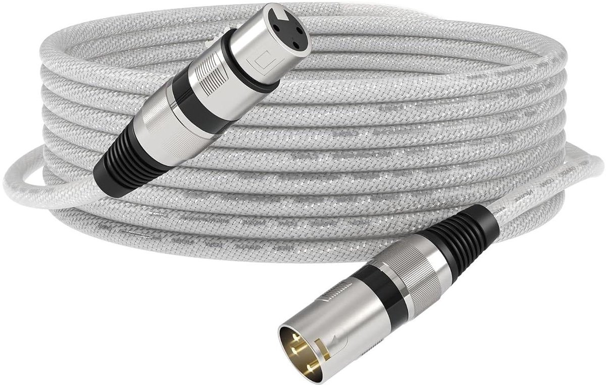 XLR Microfoonkabel - Microfoonkabel XLR - Muziek Opnemen - Stevige Connectoren - 6 Meter - Zwart