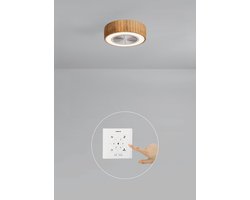 CREATE - Stille plafondventilator 40W Ø50 cm met verborgen bladen en LED-verlichting - S - Met licht - Controller voor wandmontage - WIND CLEAR EASY