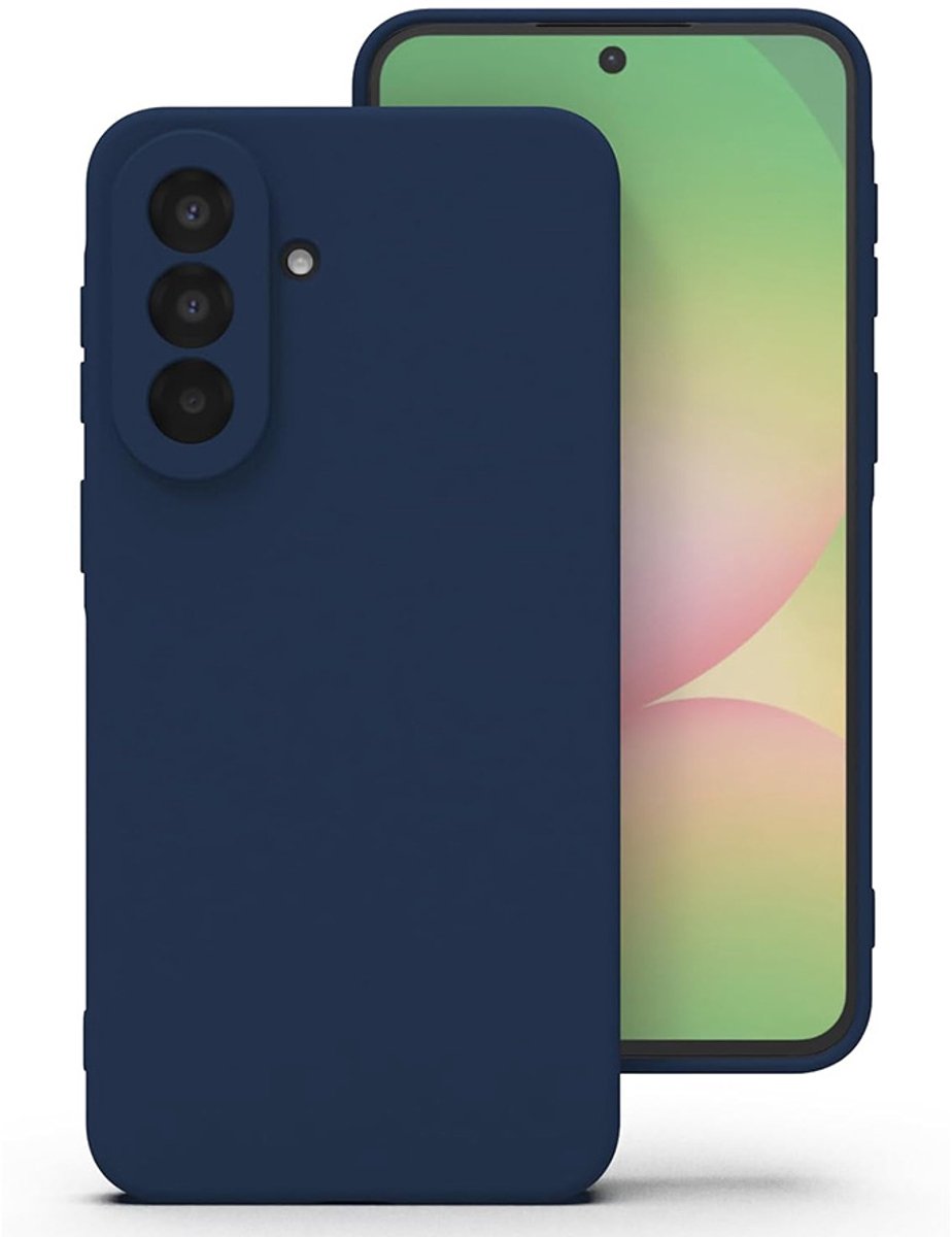 CaseMania Backcase hoesje geschikt voor Samsung Galaxy A57 - Effen Donkerblauw - Silicone