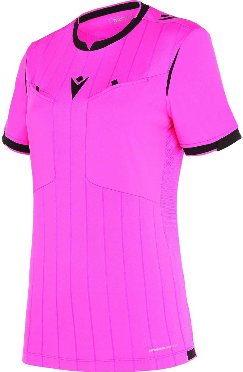 Macron Stephanie Scheidsrechtersshirt Korte Mouw Dames - Fluo Roze / Zwart | Maat: L