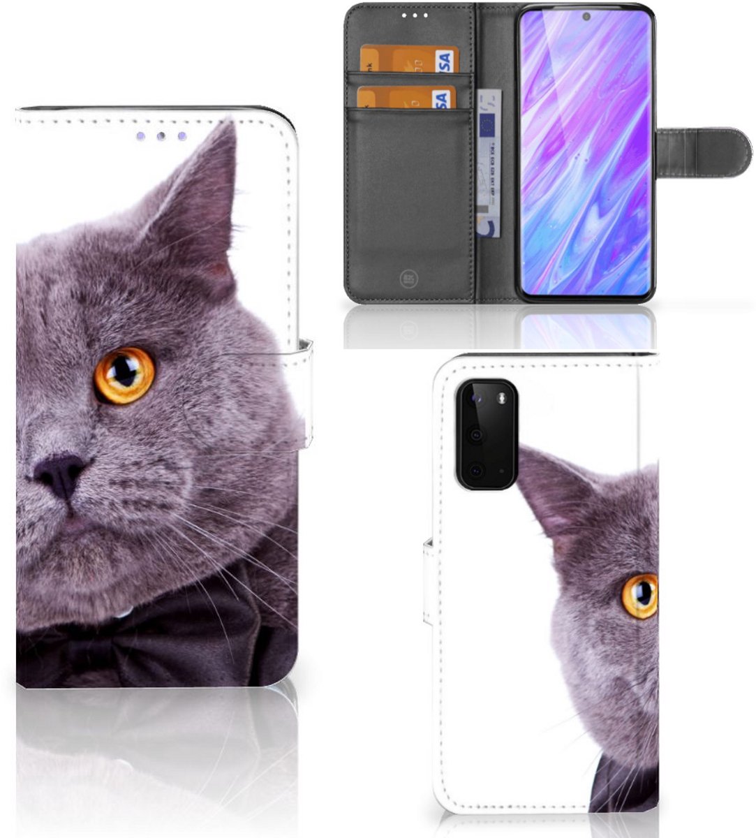 Samsung Galaxy S20 Telefoonhoesje met Pasjes Kat