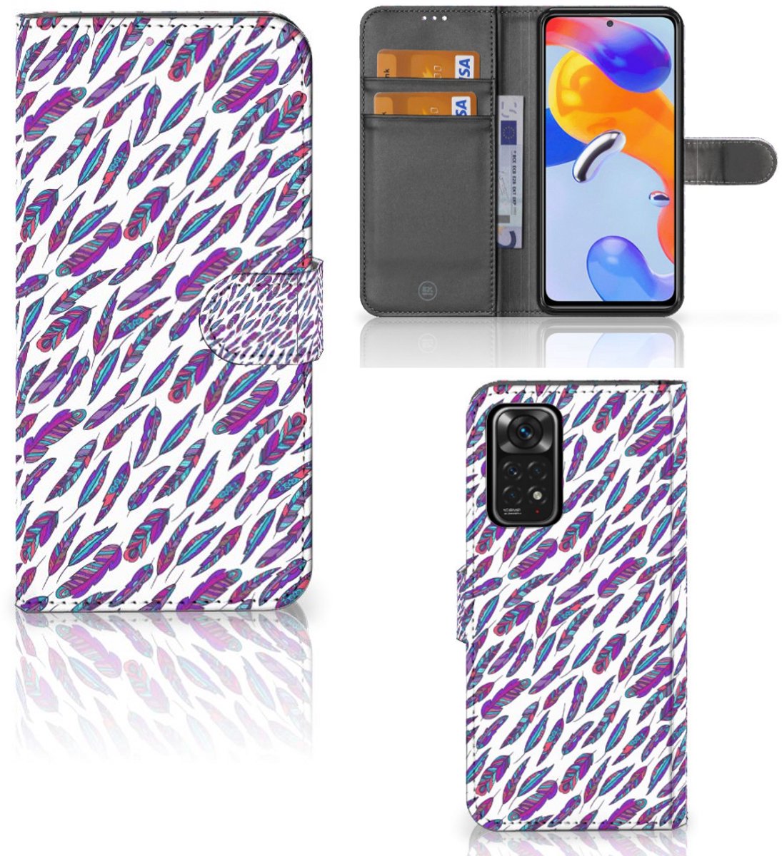 Xiaomi Redmi Note 11 Pro 5G/4G Telefoon Hoesje Feathers Color