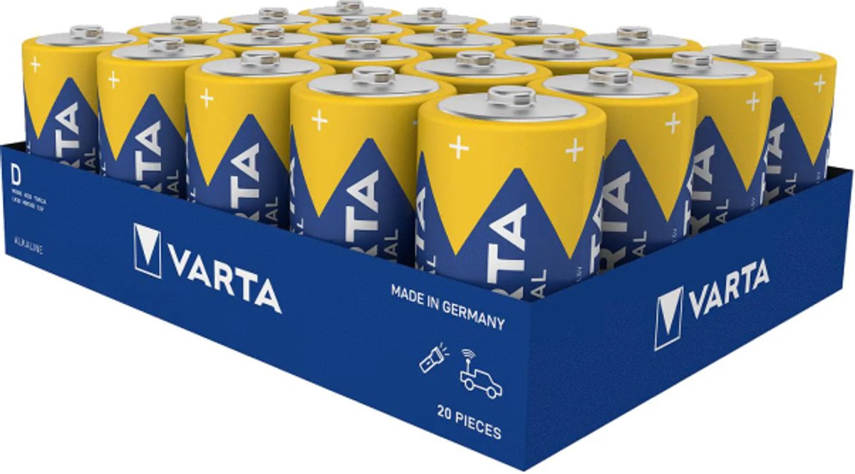 Varta D (LR20) Industrial Pro batterijen - 20 stuks in doos