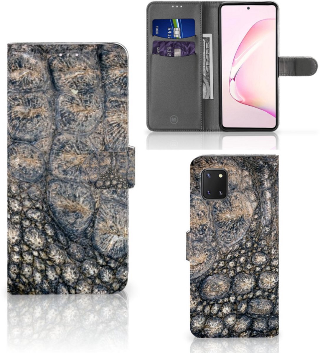 Samsung Note 10 Lite Telefoonhoesje met Pasjes Krokodillenprint