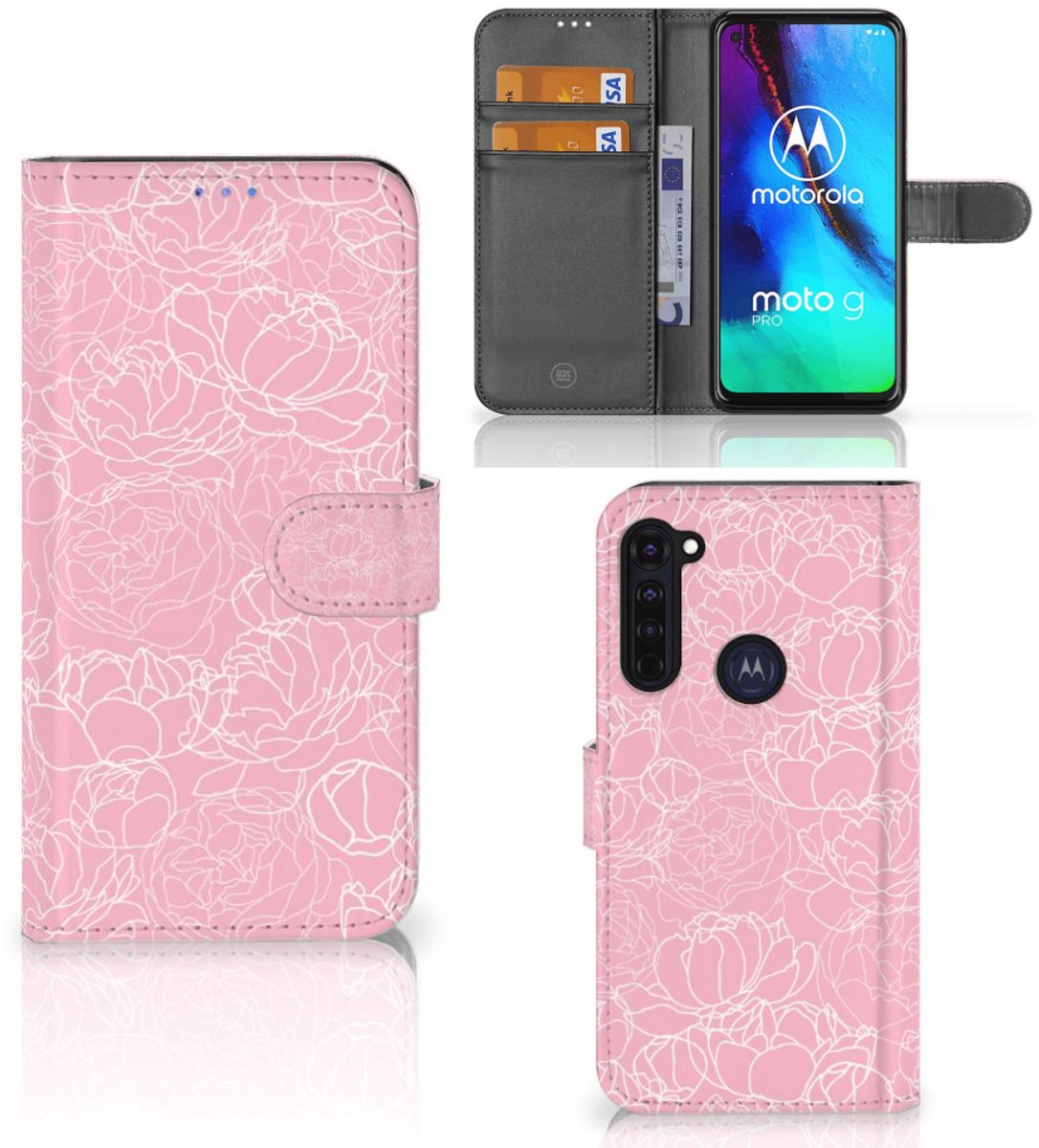 Motorola Moto G Pro Hoesje White Flowers